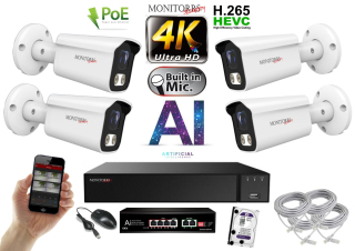 MS 4K IP 4 kamerový set so switchom 8 Mpix WTube (6378K4B) 